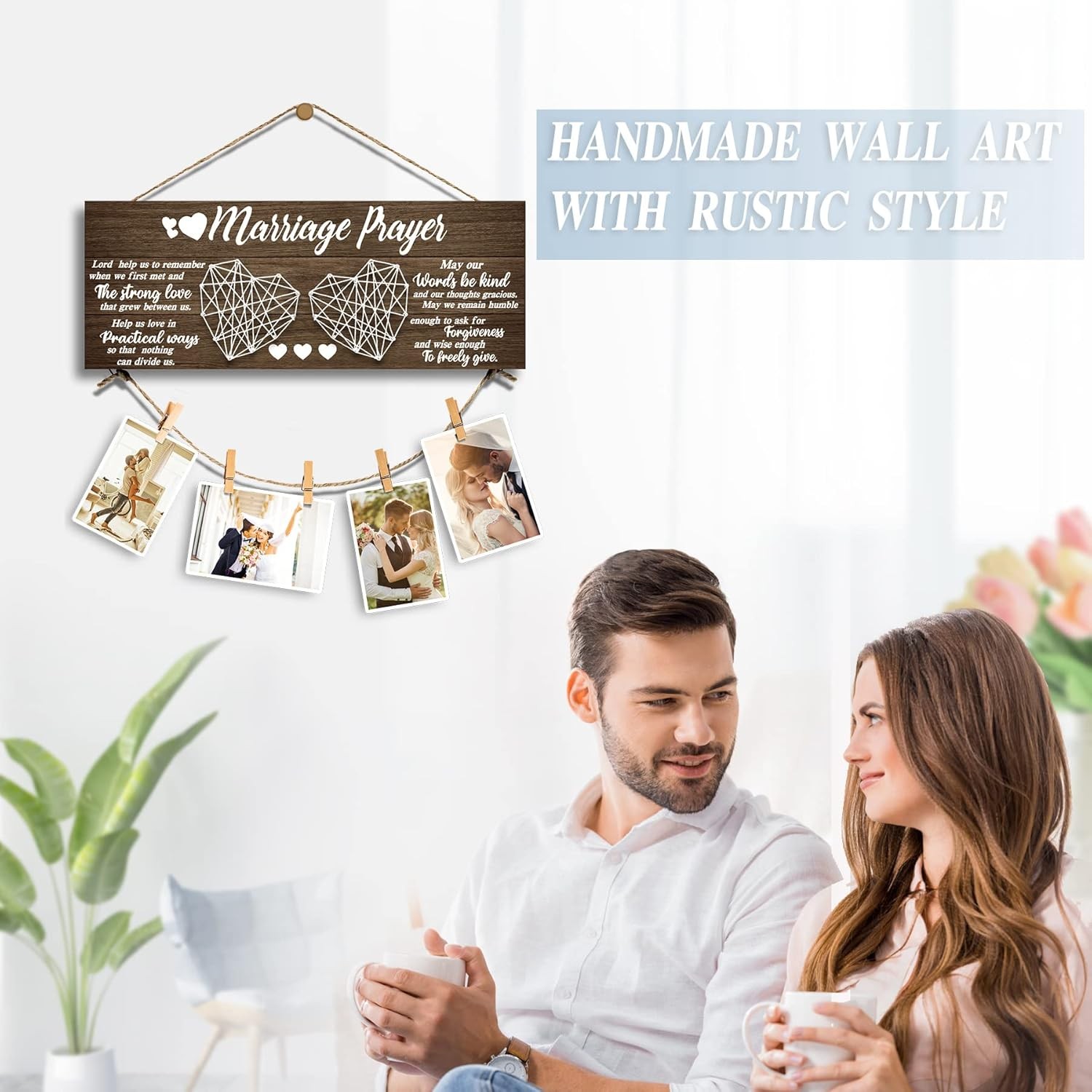 Wedding Gifts Bridal Shower for Bride and Groom Engagement Brown, White