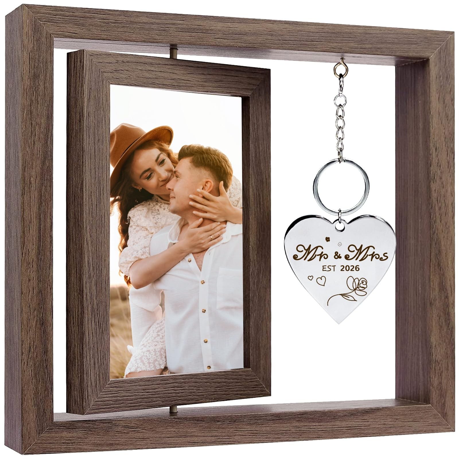 Fooyekep Wedding Gifts for Couples 2026,Rotating Floating Mr and Mrs Brown