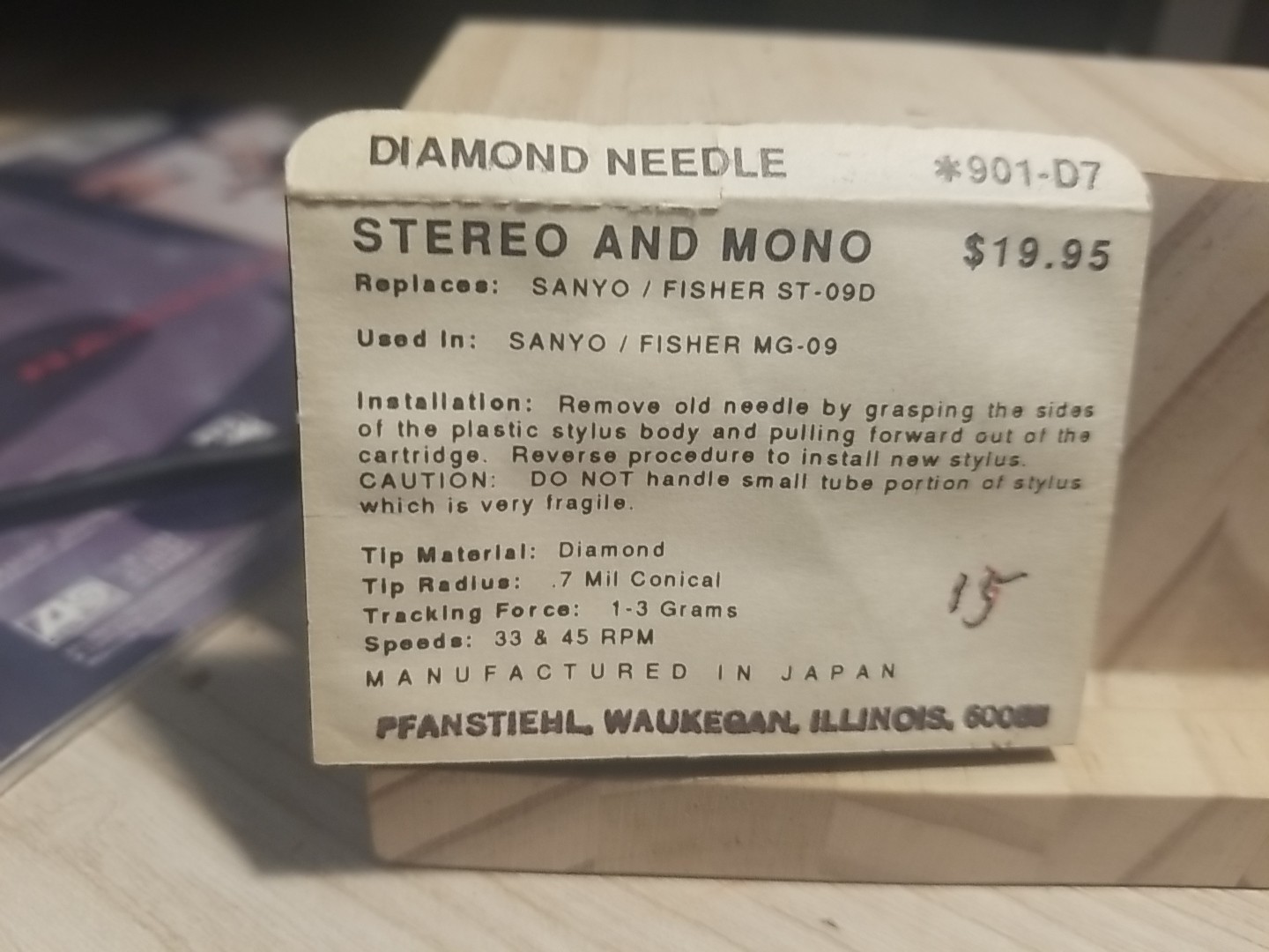 Diamond Phono Needle 900-D7 Audio technica Japan sealed new OSS Pfanstiehl