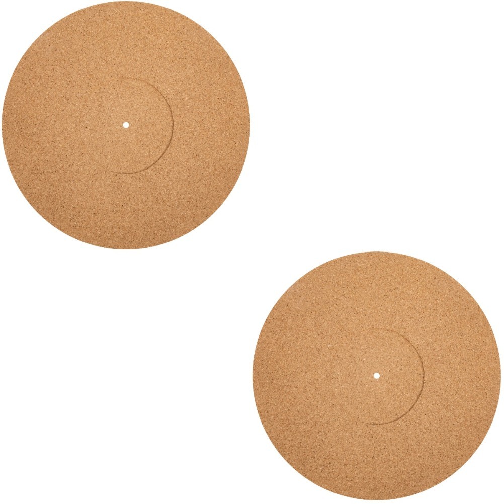 2 Pack Cork Slipmat for Turntable Vinyl Placemats Disc Protective Pad