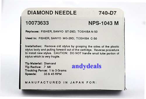 TURNTABLE STYLUS NEEDLE SANYO ST-29D ST29G ST55D ST57D MG29G MG29 740-D7