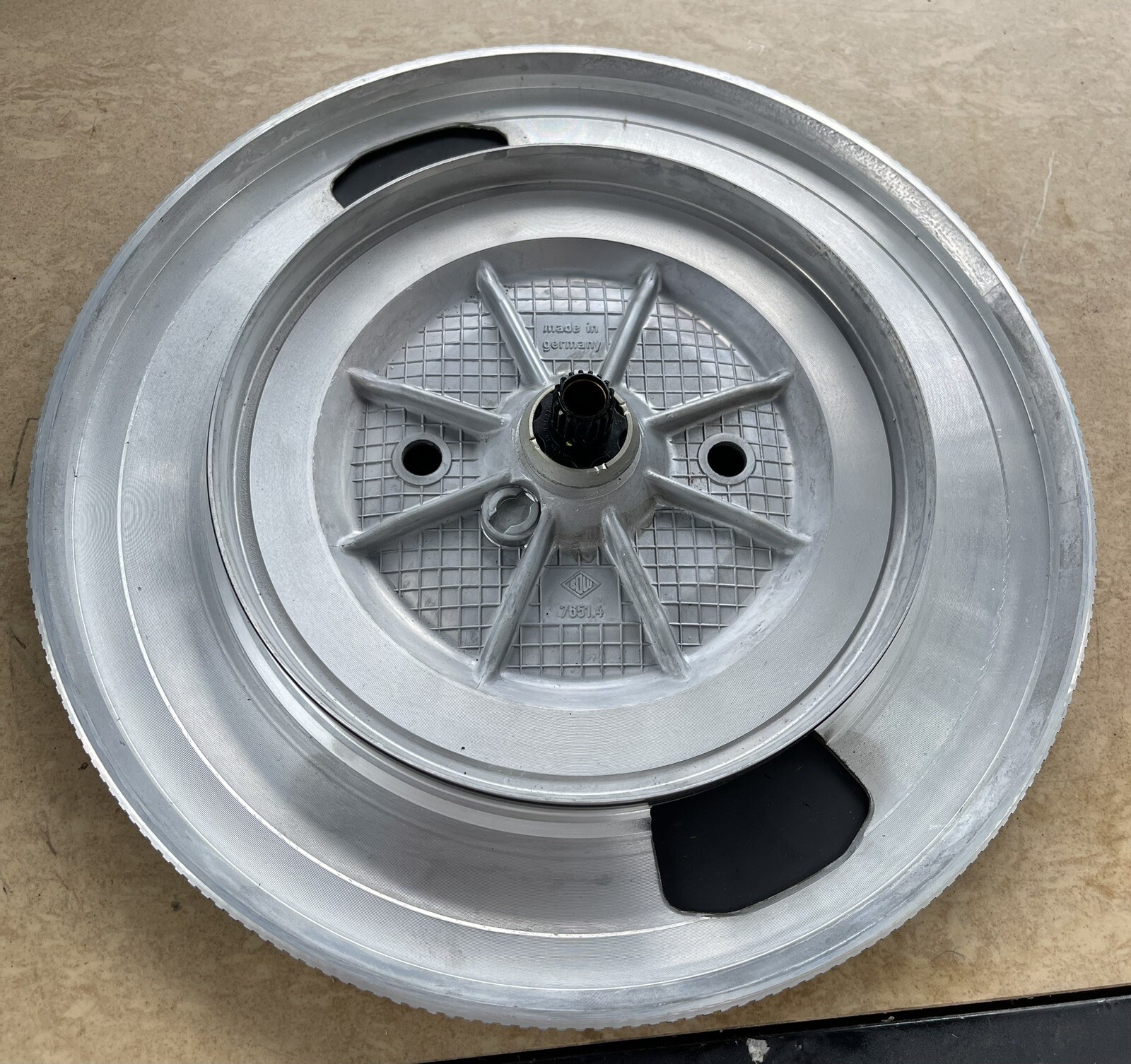 Dual 1237 Turntable Aluminum Platter & Mat Marked 7651.4 Germany