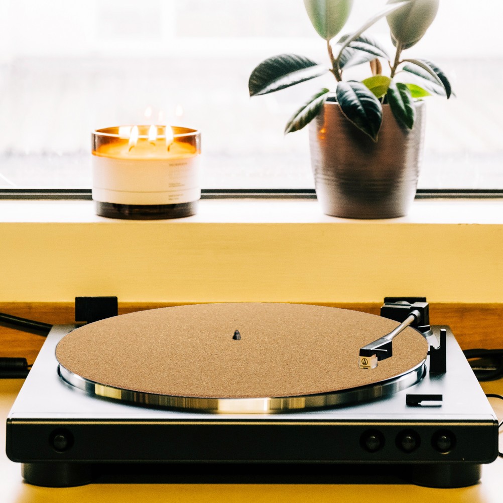 2Pcs Cork Turntable Slipmat Vinyl Record Mat Vibration Noise Dampening Accessory