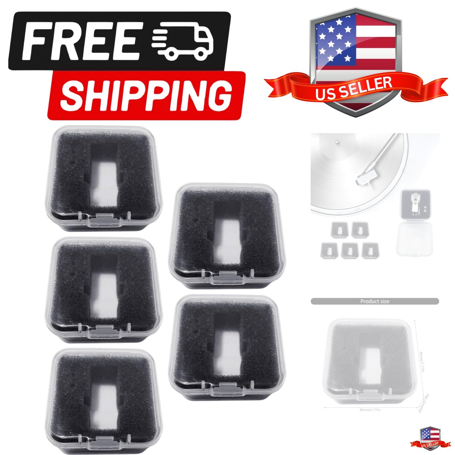 5/10Pcs Phono Shell Case Headshell Cartridge Keeper Clear Turntable Record Pl…