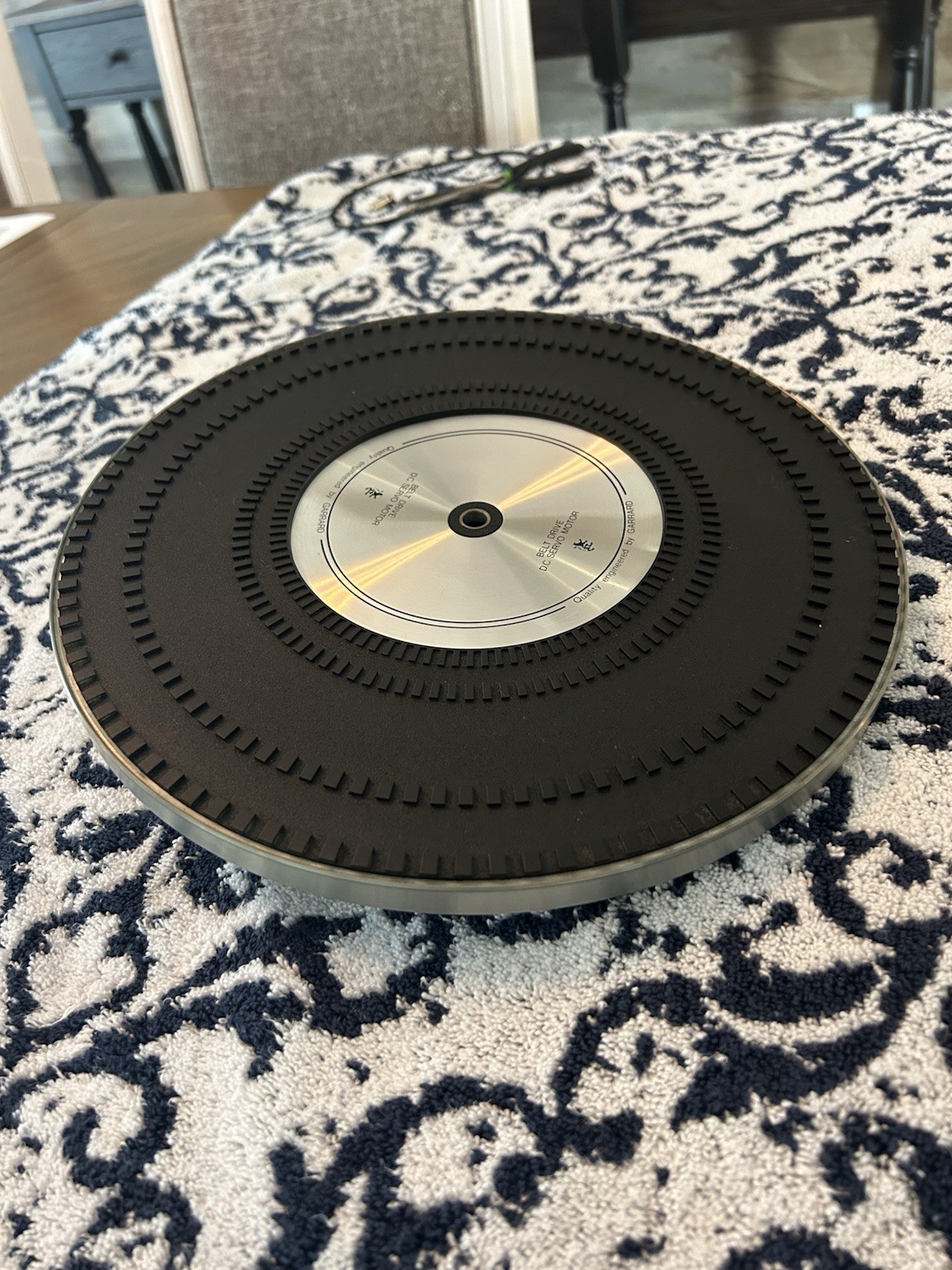 Garrard GT 55 Turntable Platter with excellent platter mat and center trim