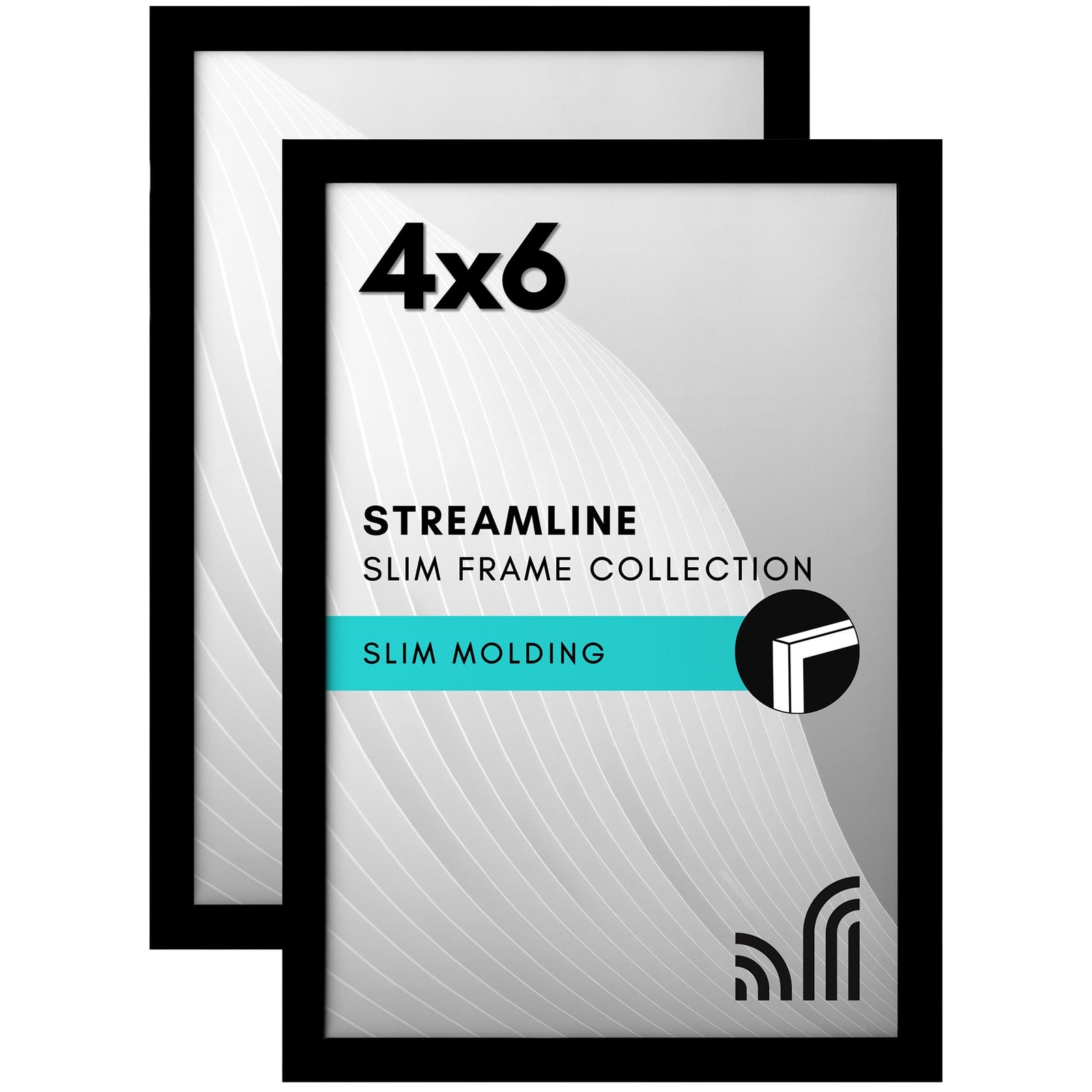 Americanflat 4×6 Picture Frame with Shatter-Resistant Glass – Set 4×6, Black
