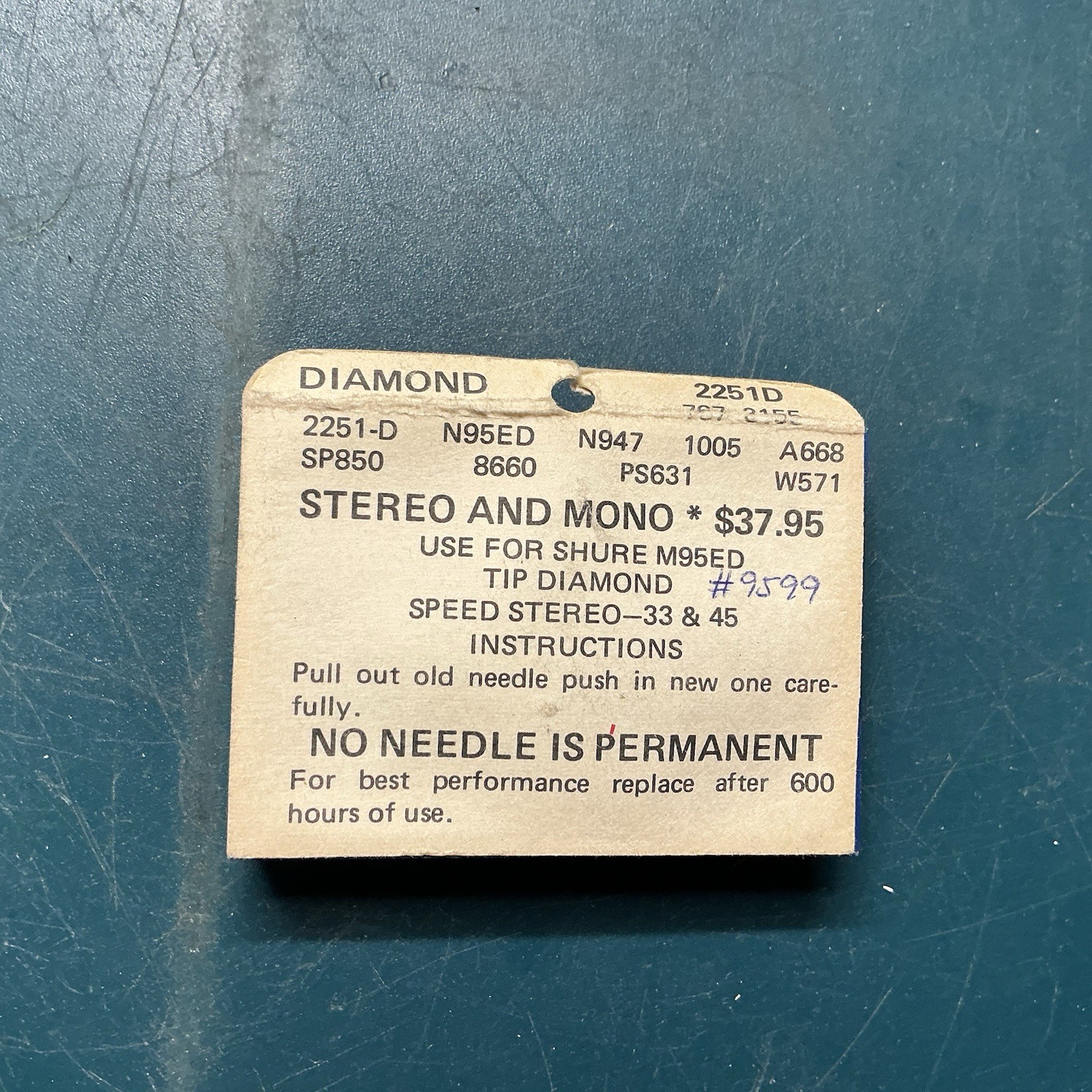 Rivert One 2251D Hand Polished Diamond Stylus Replacement Record Needle New