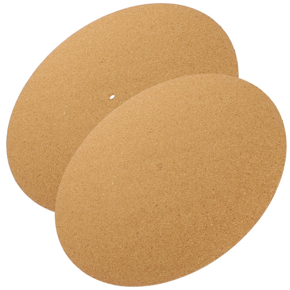 2Pcs Cork Turntable Slipmat Vinyl Record Mat Vibration Noise Dampening Accessory