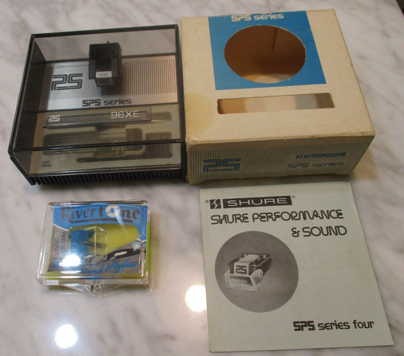 SHURE SPS SERIES 96XE CARTRIDGE AND NEW AFTER MARKET N14 STYLUS BOTH IN CASES :