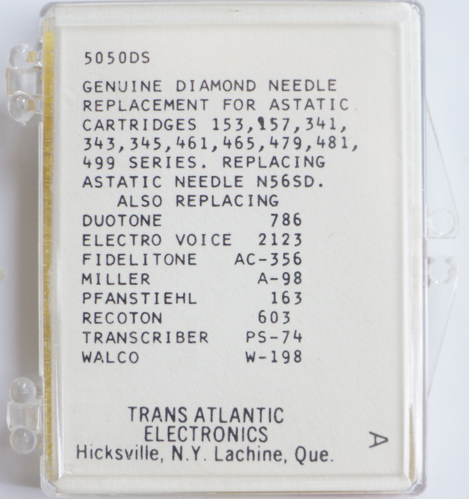 NOS Diamond Needle Stylus TAE 5050DS For 153 157 341 343 345 461 465 479 N56SD