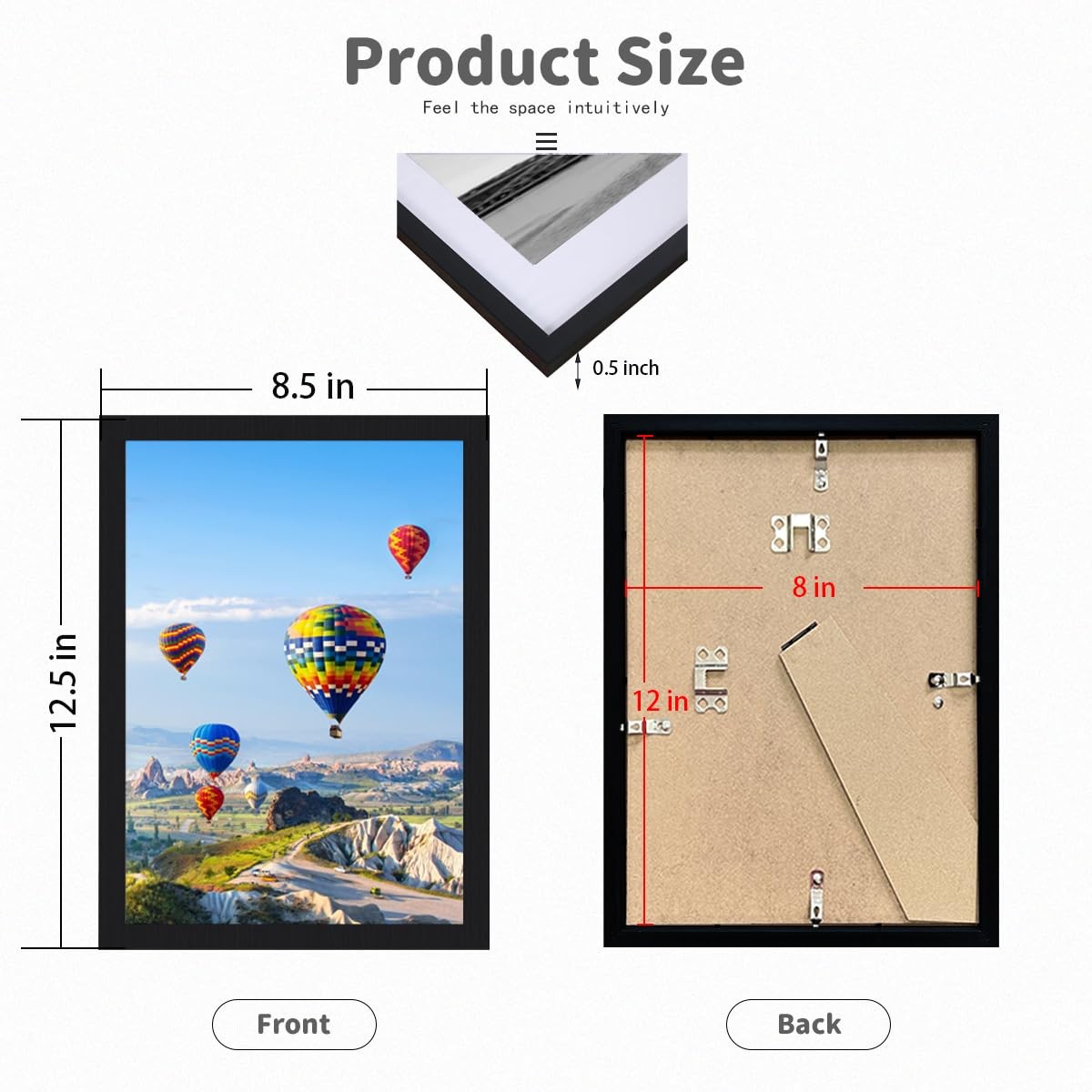 RUN HELIX 8×12 Picture Frames,Simple Designed Photo 8×12-1pack, Black