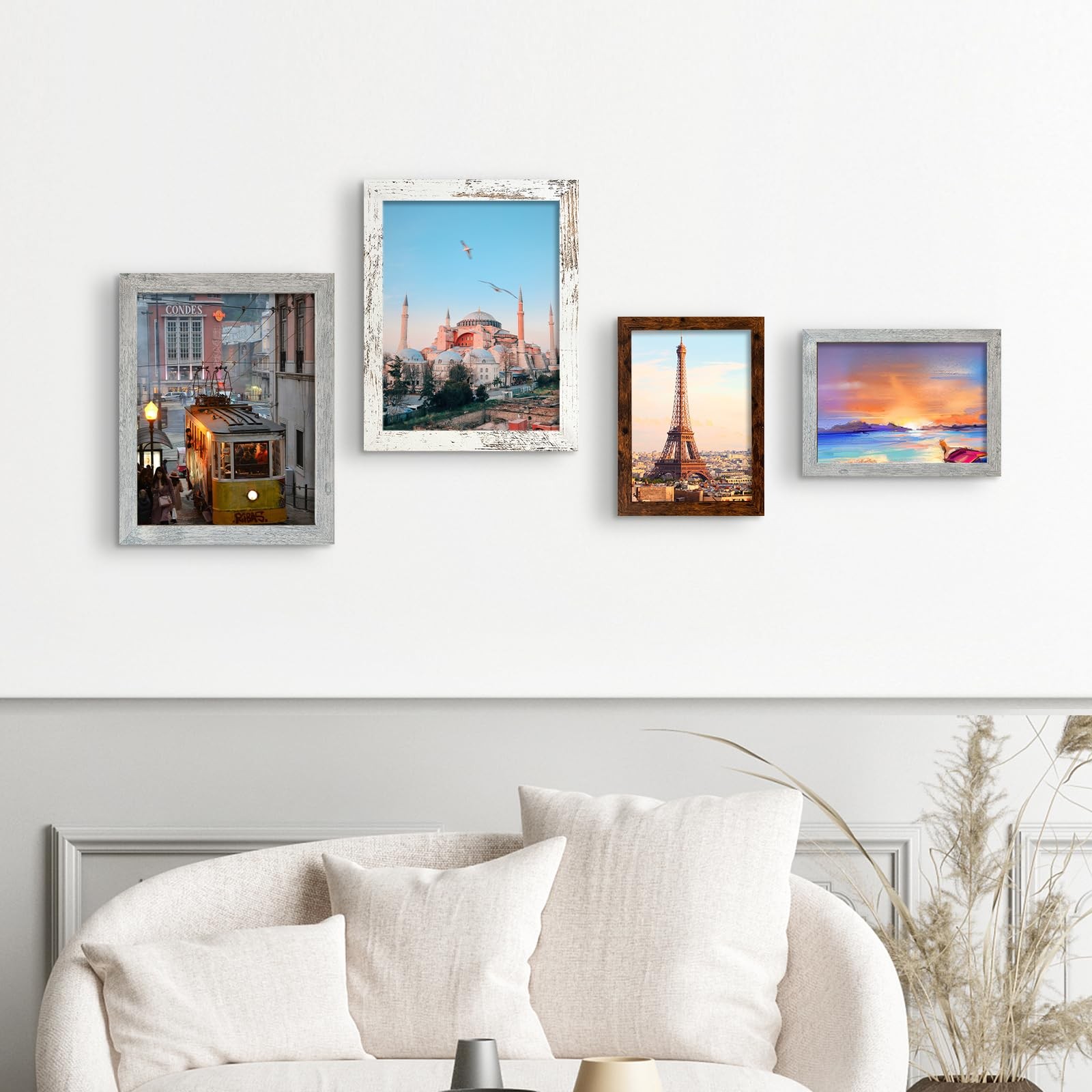 LUCKYLIFE 8×10 Picture Frame Dark Brown for Wall Mounting or 8×10,