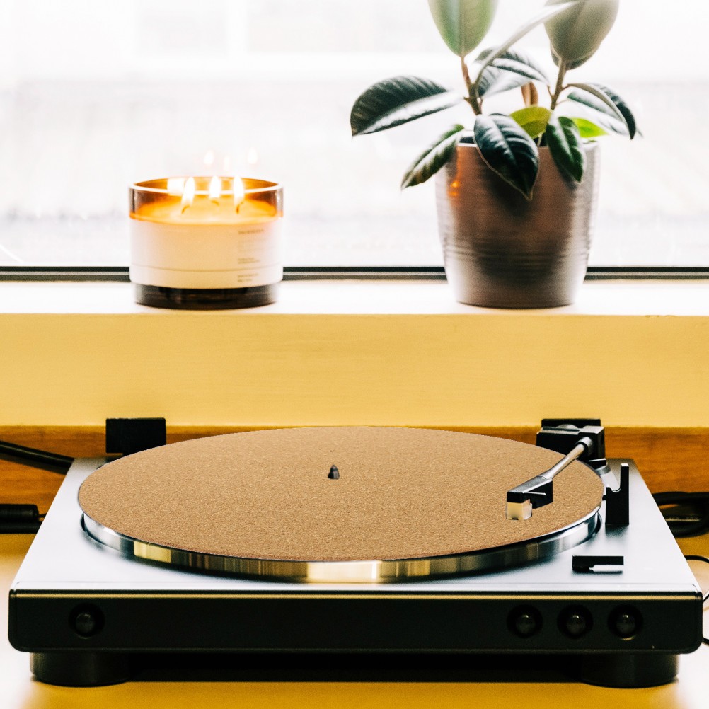 2Pcs Cork Turntable Slipmat Vinyl Record Mat Vibration Noise Dampening Accessory