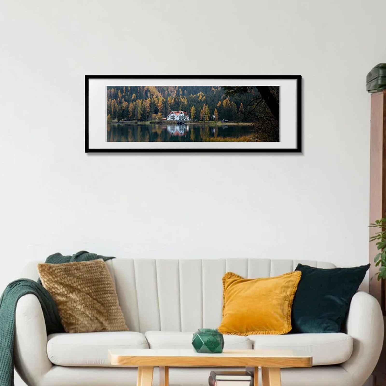 upsimples 12×36 Picture Frame, Display Pictures 10×30 with Mat 12×36, Black