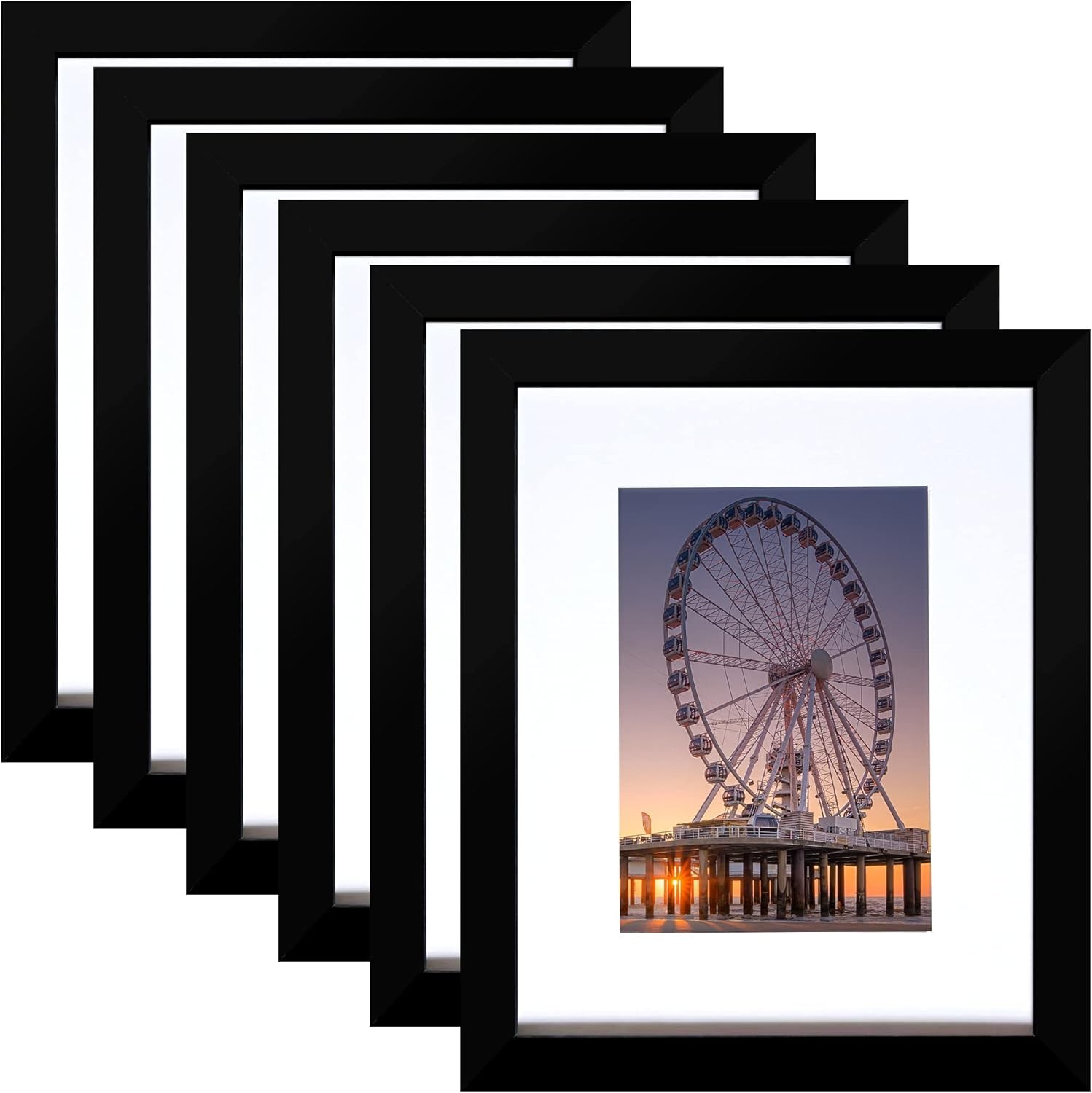 BESCRCL 8×10 Picture Frame Black Set of 6, Display Pictures 5×7 8×10,