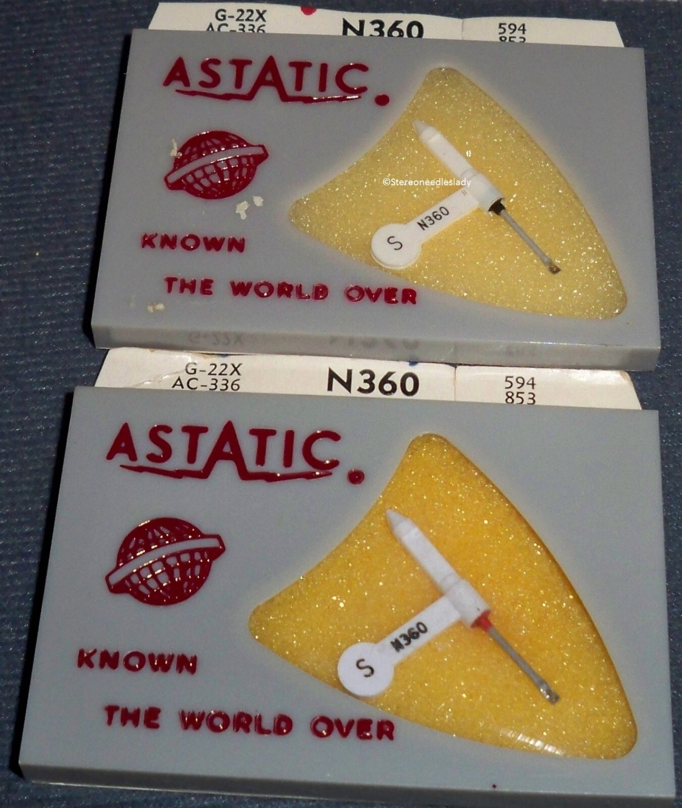 Pair of Astatic N360 PHONOGRAPH NEEDLE for GE General Electric TA2 TA-2 507-SS73