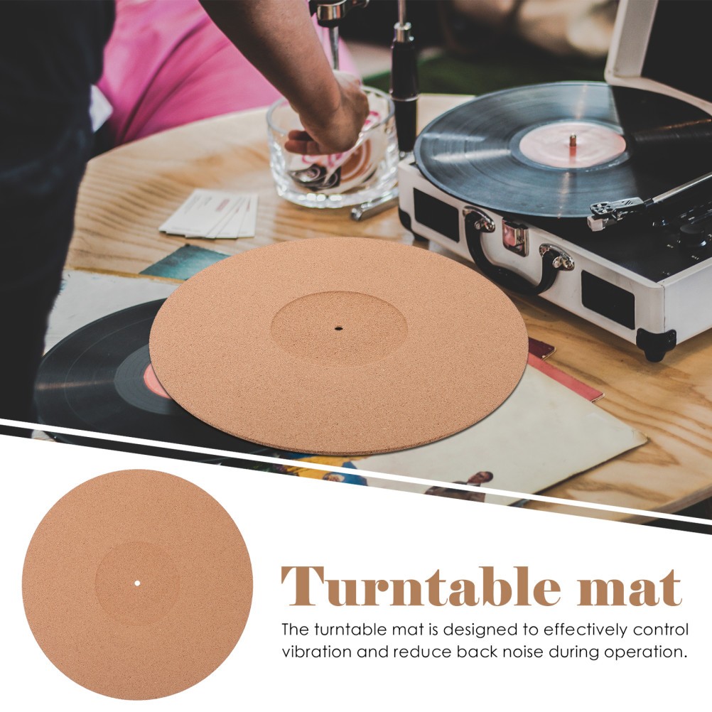Brown Cork Vinyl Record Mat Durable Turntable Slipmat Home Use Anti Static Pad