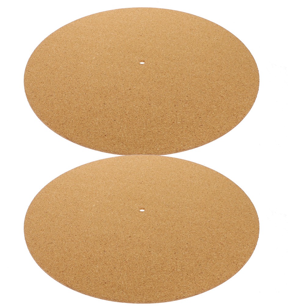 2Pcs Cork Turntable Slipmat Vinyl Record Mat Vibration Noise Dampening Accessory