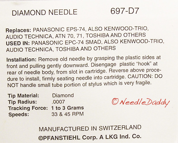 Phonograph Turntable Needle Stylus For Sony ND-136G VL-33G, 36G PS-T1 LP Vinyl