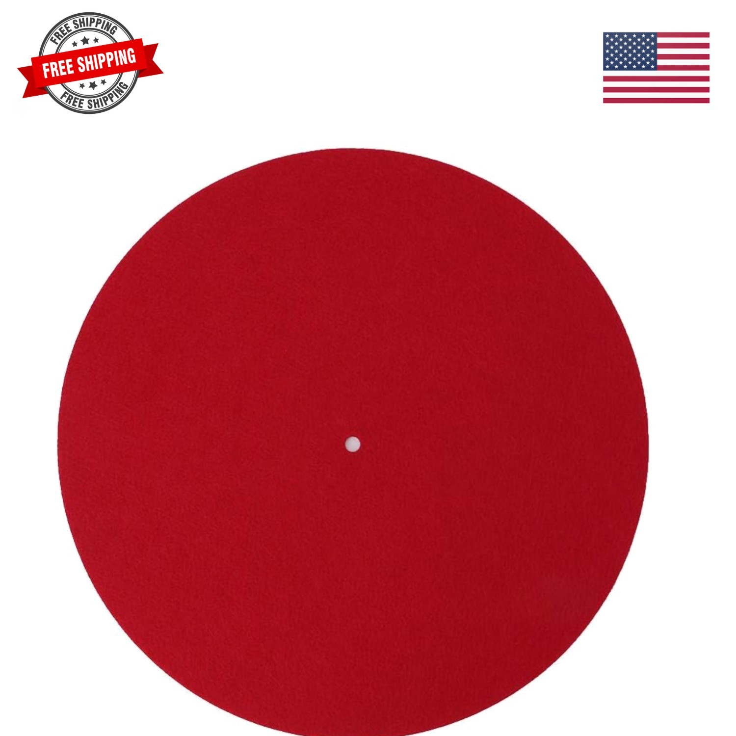 Red Felt Turntable Mat, Anti-Vibration, Anti-Static, 3mm Thick, 300mm Diamete…