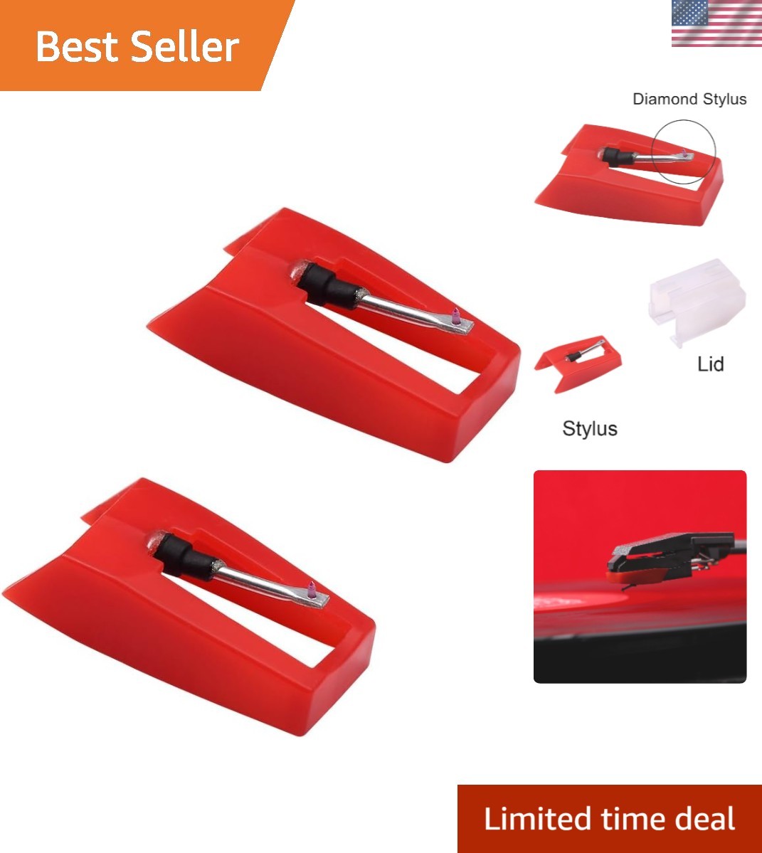 Diamond Stylus Record Player Needles – Easy Replacement for Vinyl Lovers (Pac…