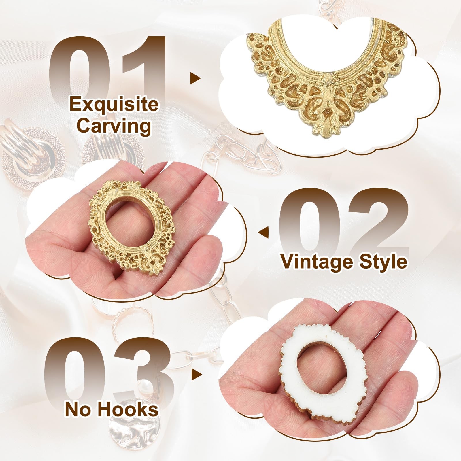 uxcell 5pcs Vintage Resin Picture Frames, Mini Tiny 0.9 x 0.8 inch, Gold