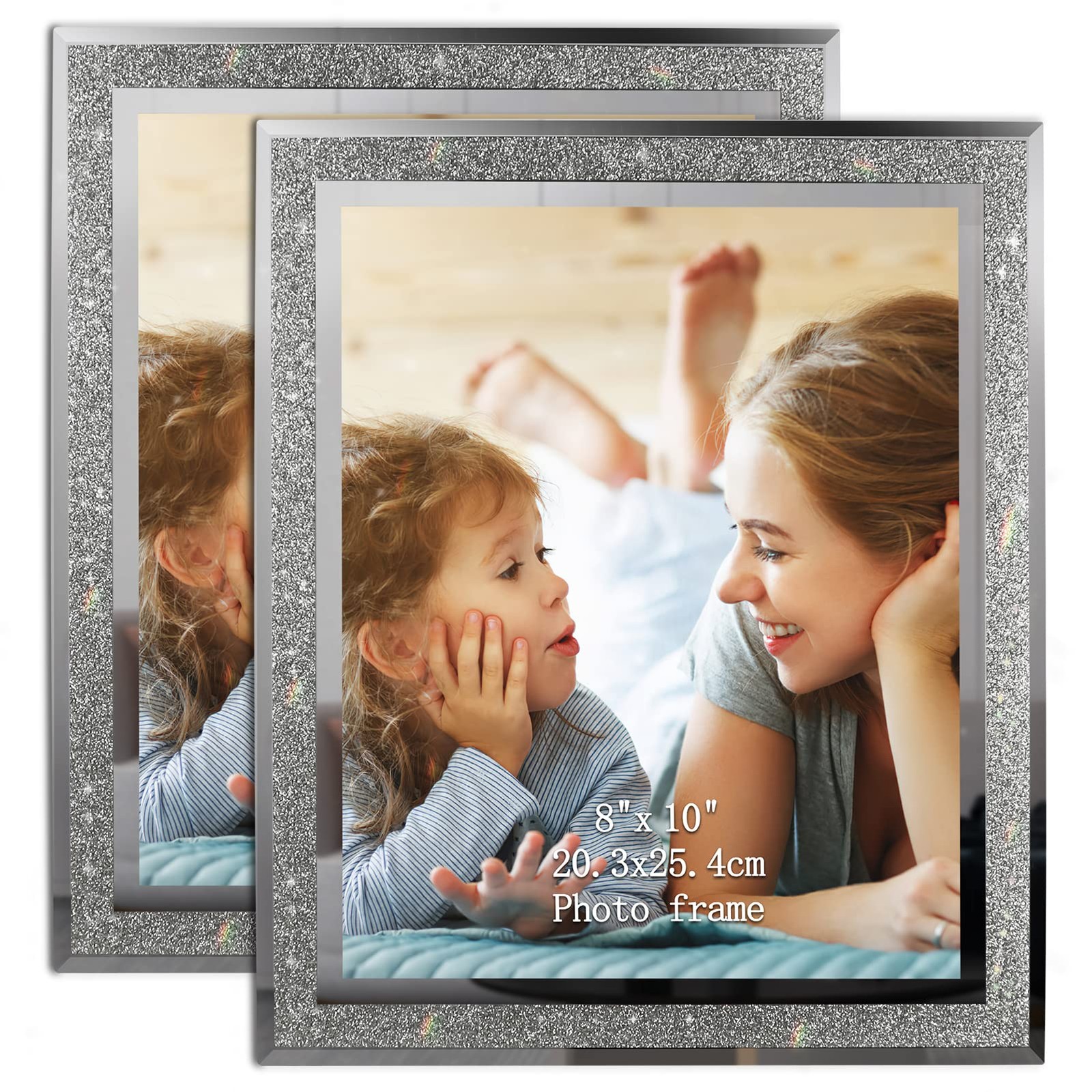 Calenzana 8×10 Picture Frame Sparkle 8×10(2 Pack), Glass(2 Pack)