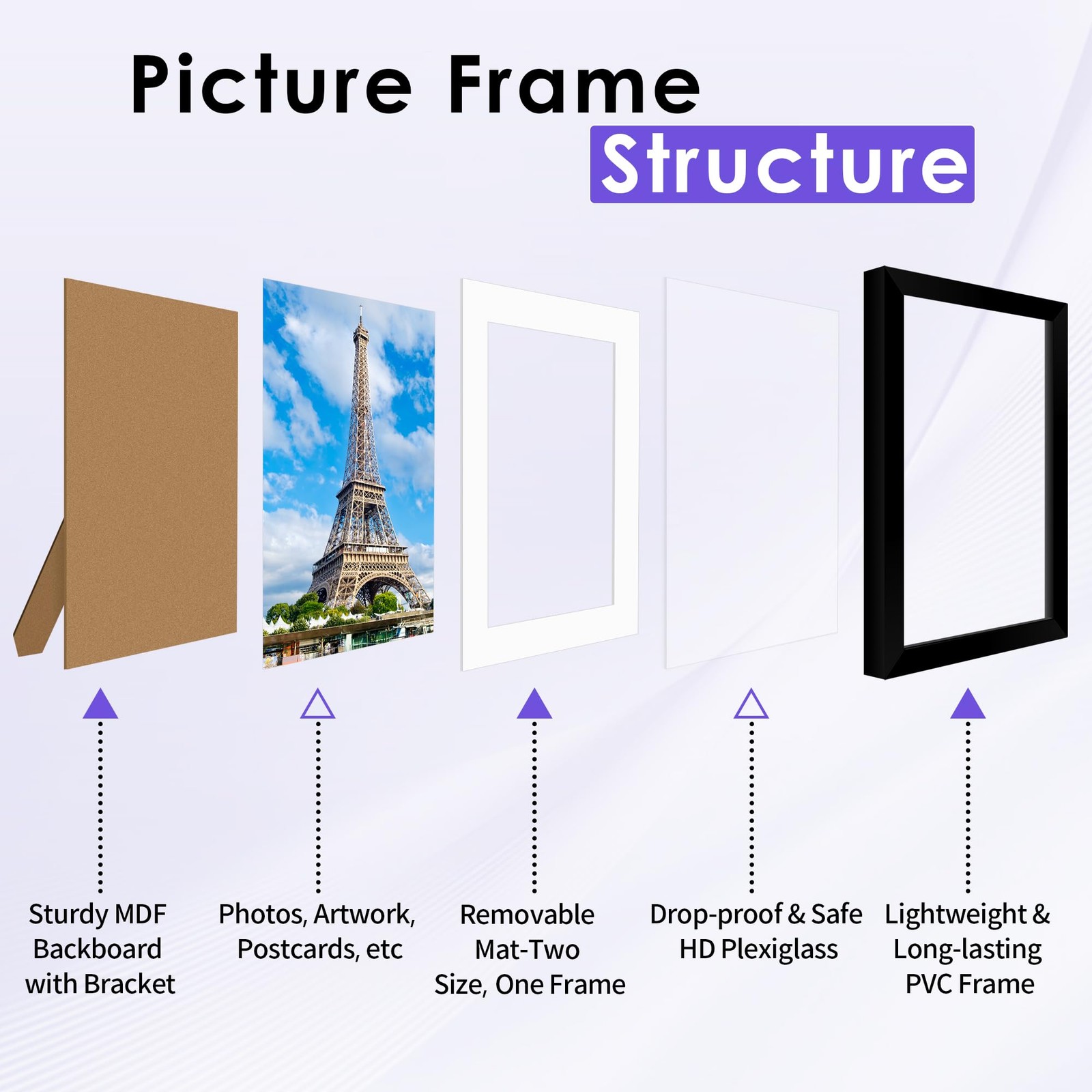 NEXCOVER 5×7 Picture Frames 2PK, Black 5 x 7 Photo Frame 5”x7”, Black*2