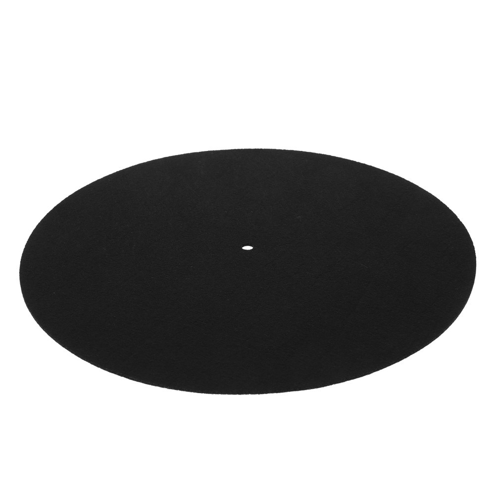 3 Set of 2 Black Wool Record Player Mats Reusable Turntable Slipmat for Vinyl