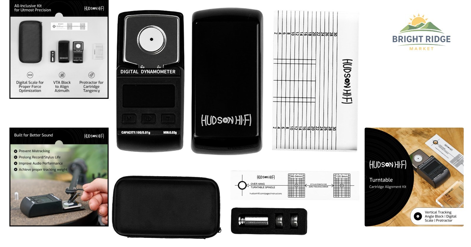 Turntable Cartridge Alignment Kit with Digital Scale and Protractor Included