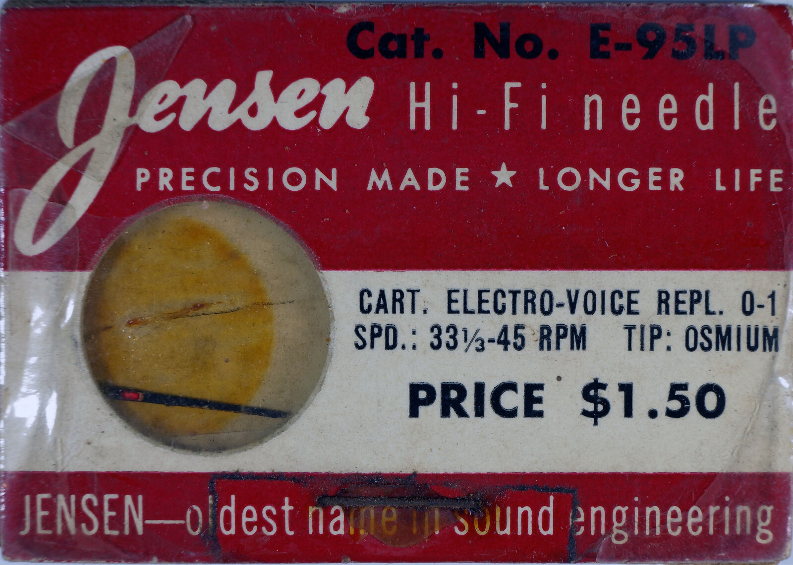 NOS Vintage Jensen E-95LP Needle for Electro Voice 0-1 O-1 33 1/3 45 RPM