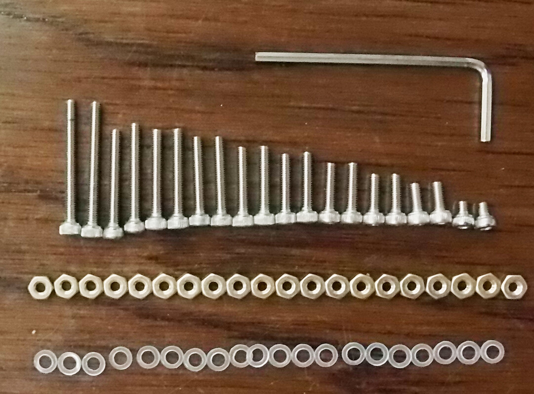 Stainless steel and Brass Headshell Mounting Screws 55 Piece Set Brand New!