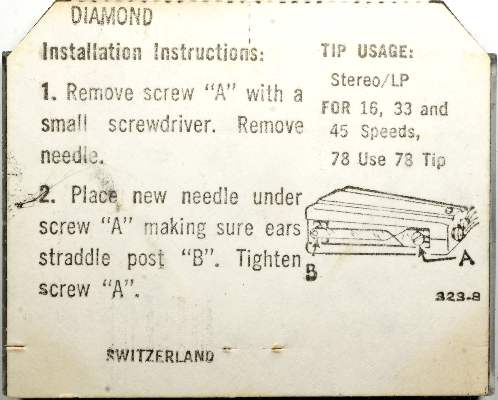 NOS Electro Voice EV 2829D Diamond Needle for 192 5196 5324 5374 5375 5442 5448