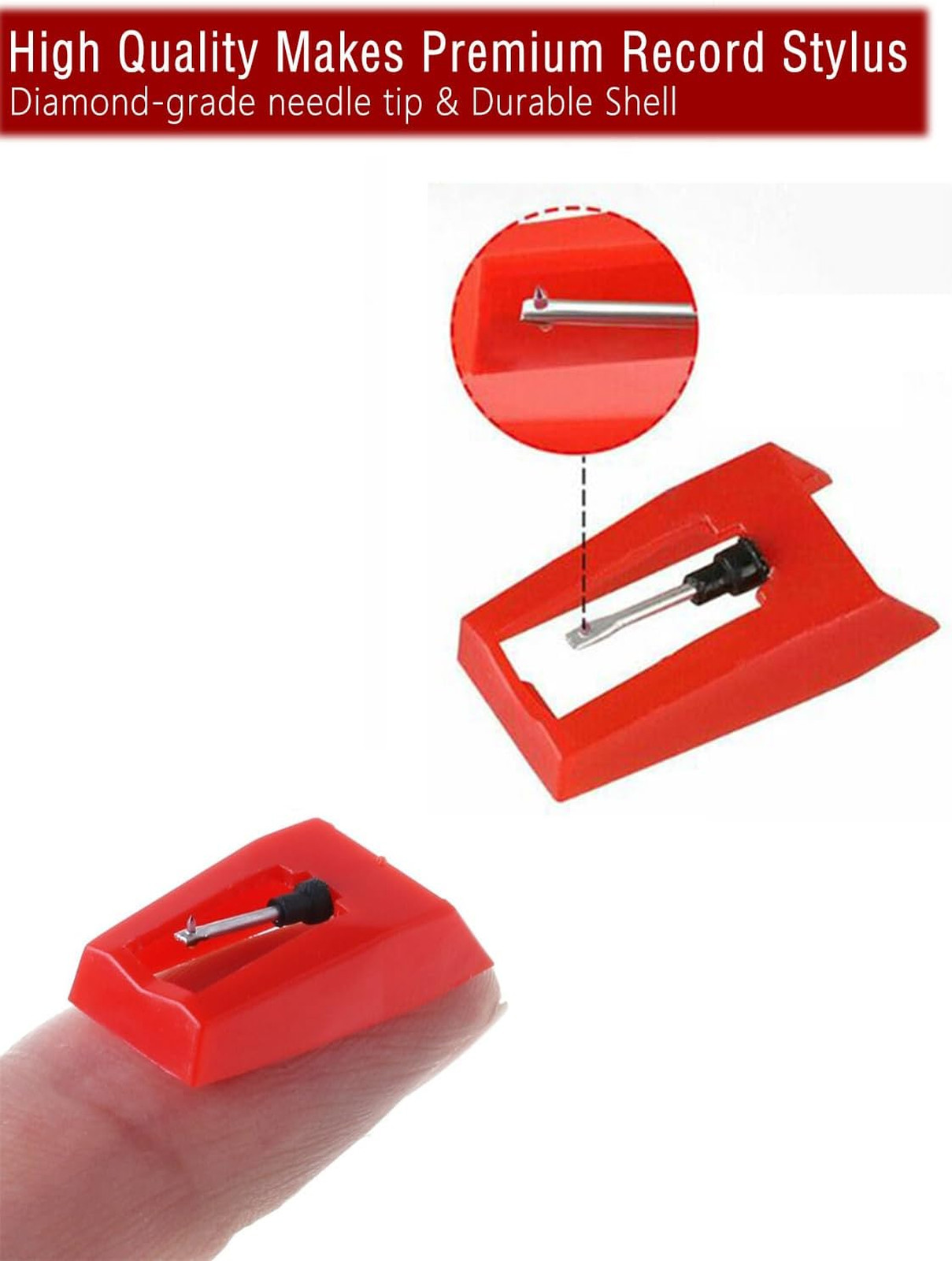 Turntable Needle Replacement Ruby Stylus for Crosley Victrola Boytone Vinyl