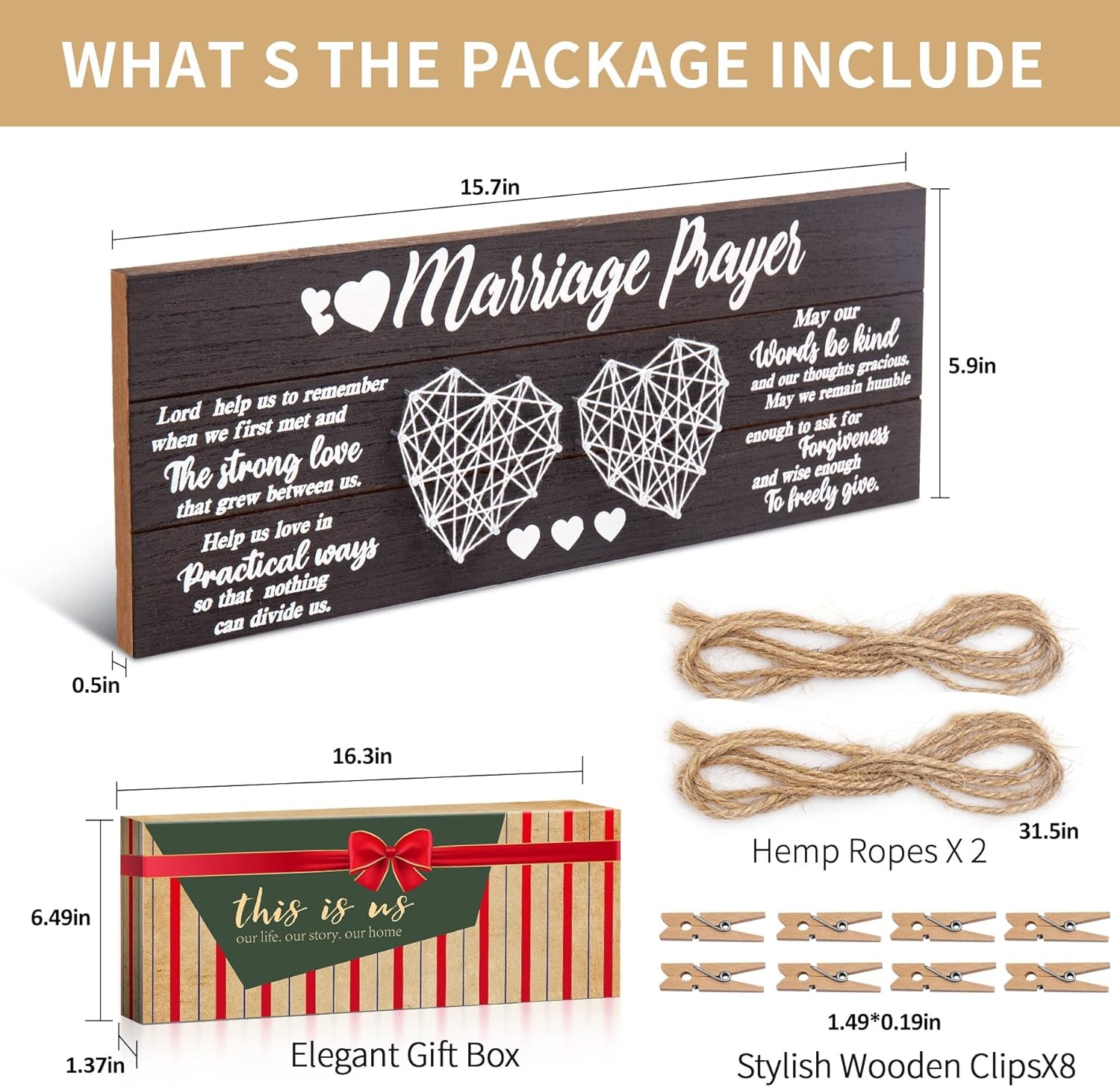 Wedding Gifts Bridal Shower for Bride and Groom Engagement Brown, White