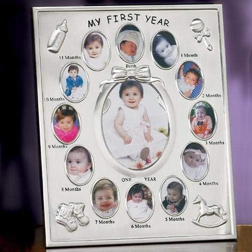 Lawrence Frames 830080 Silver Plated My First Year 4 by 6 Multi, silver