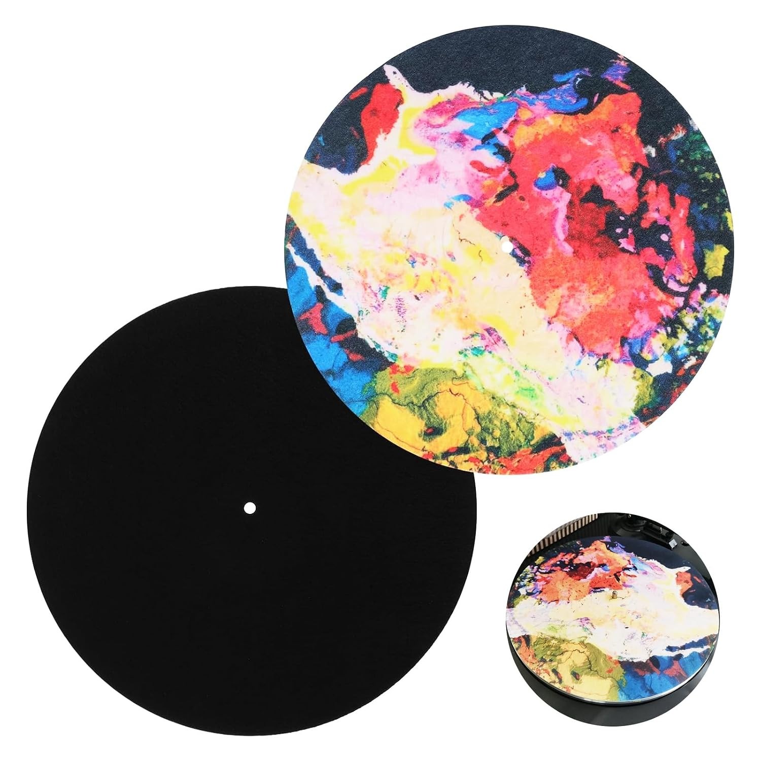 12 Inch Anti Static Felt Turntable Mat 2 Pack Slipmat for Audio Platter