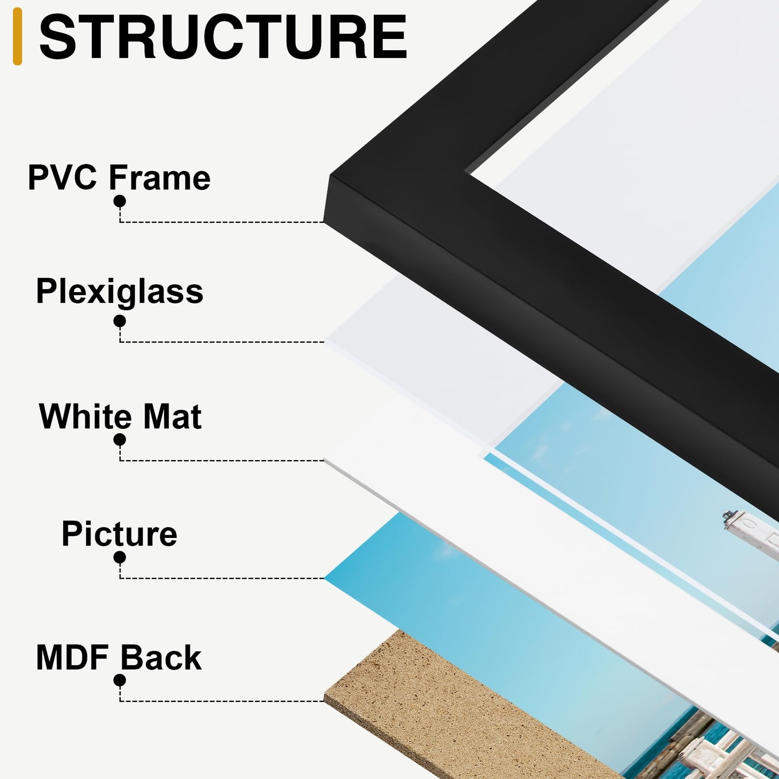 decorUhome Assorted Picture Frames Collage Wall Decor for 10 Pack, Black
