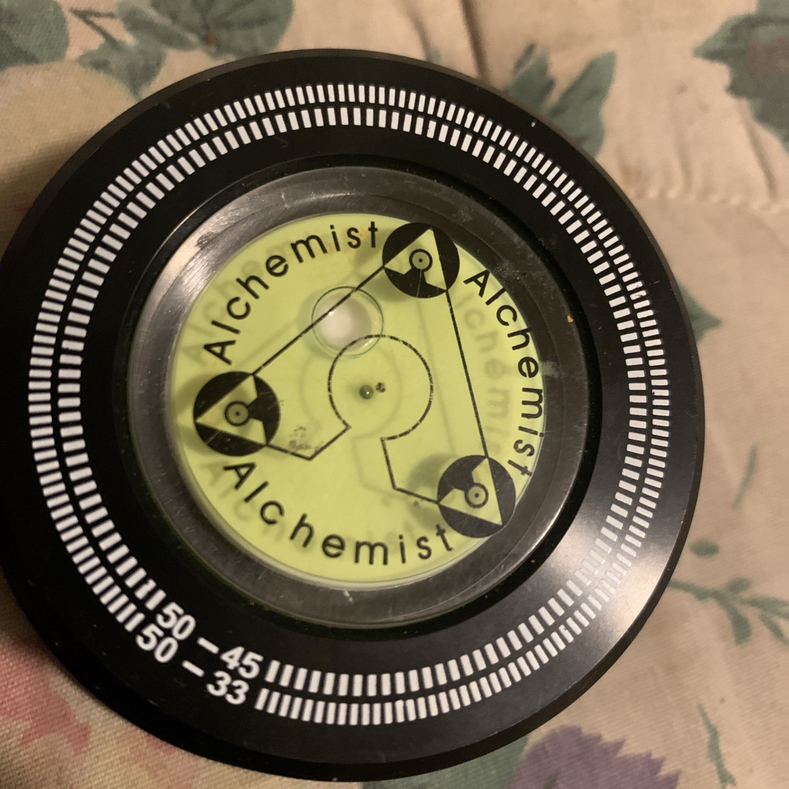 Alchemist Disc Stabilizer record weight with stroboscope and bubble level