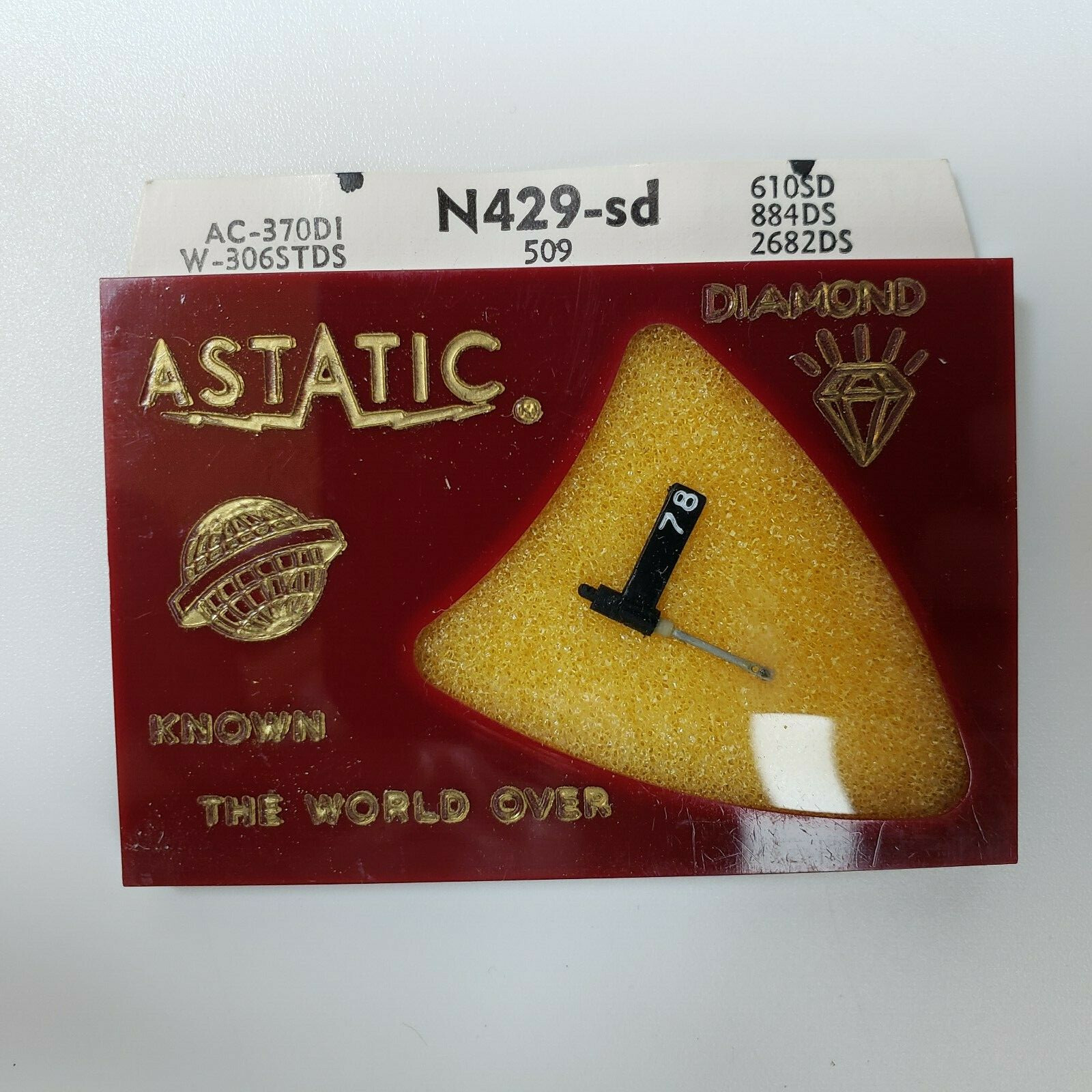 Astatic N429-sd Needle Stylus 509 AC-370D1, W-306STDS, 610SD, 884DS 2682DS NOS