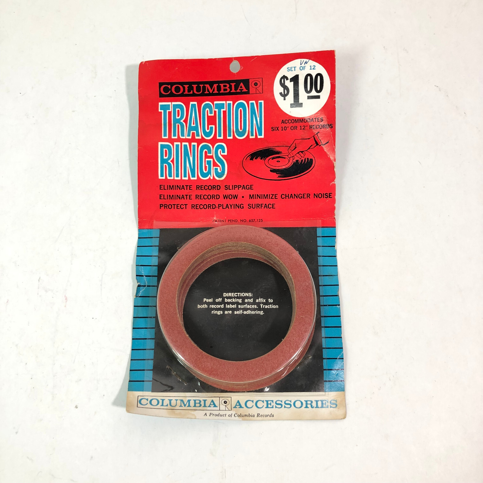 Vintage NOS Columbia Traction Rings for Vinyl records – Rare Prop Decoration