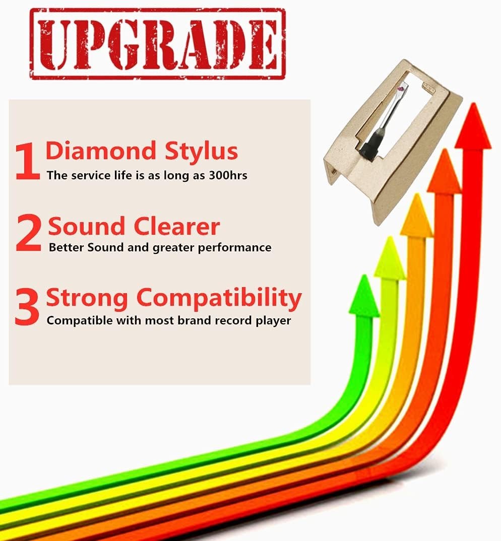 Record Player Needle, Upgraded Golden Needles Stylus