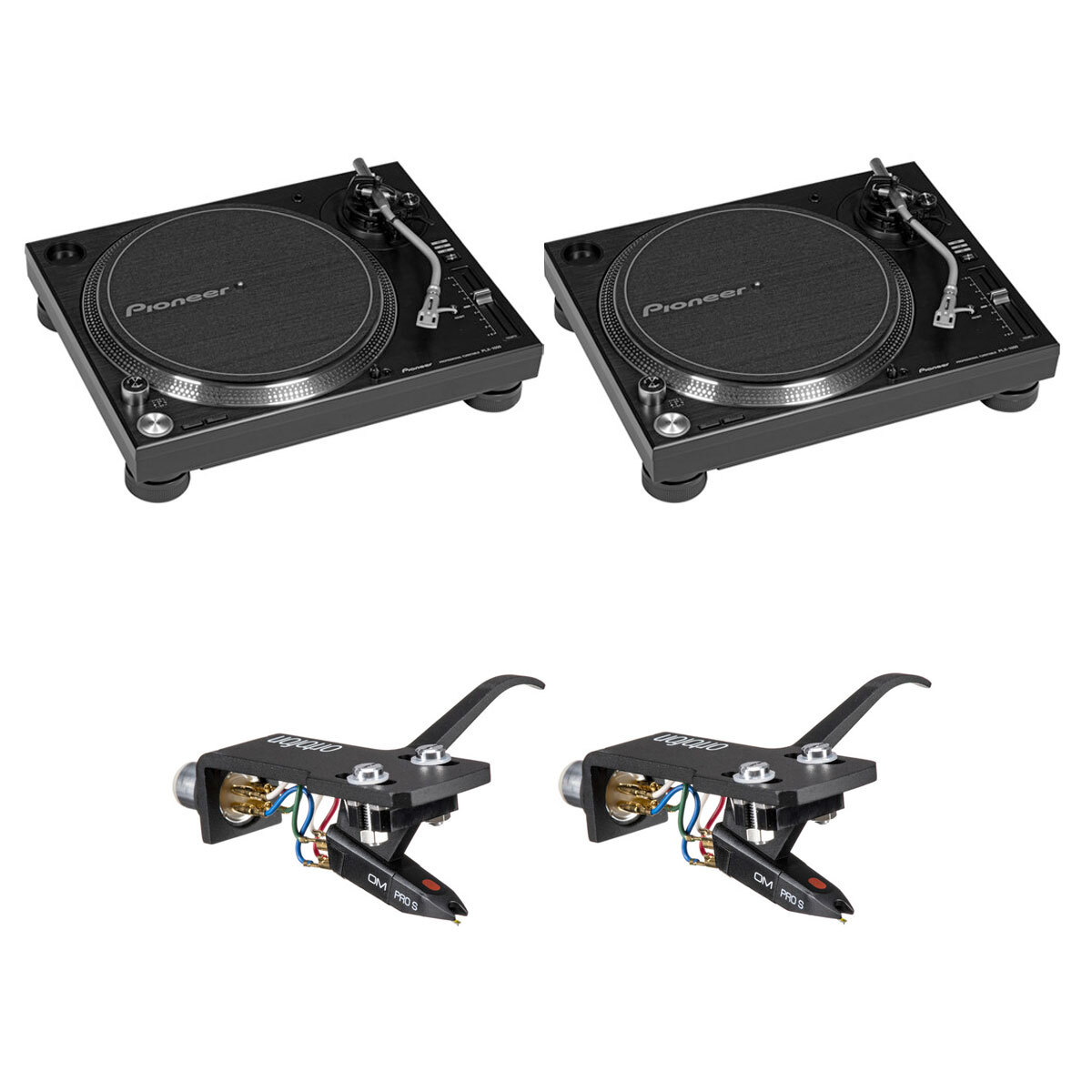 2 Pack Pioneer DJ PLX-1000 Direct Drive Turntable w/PRO S OM Premount