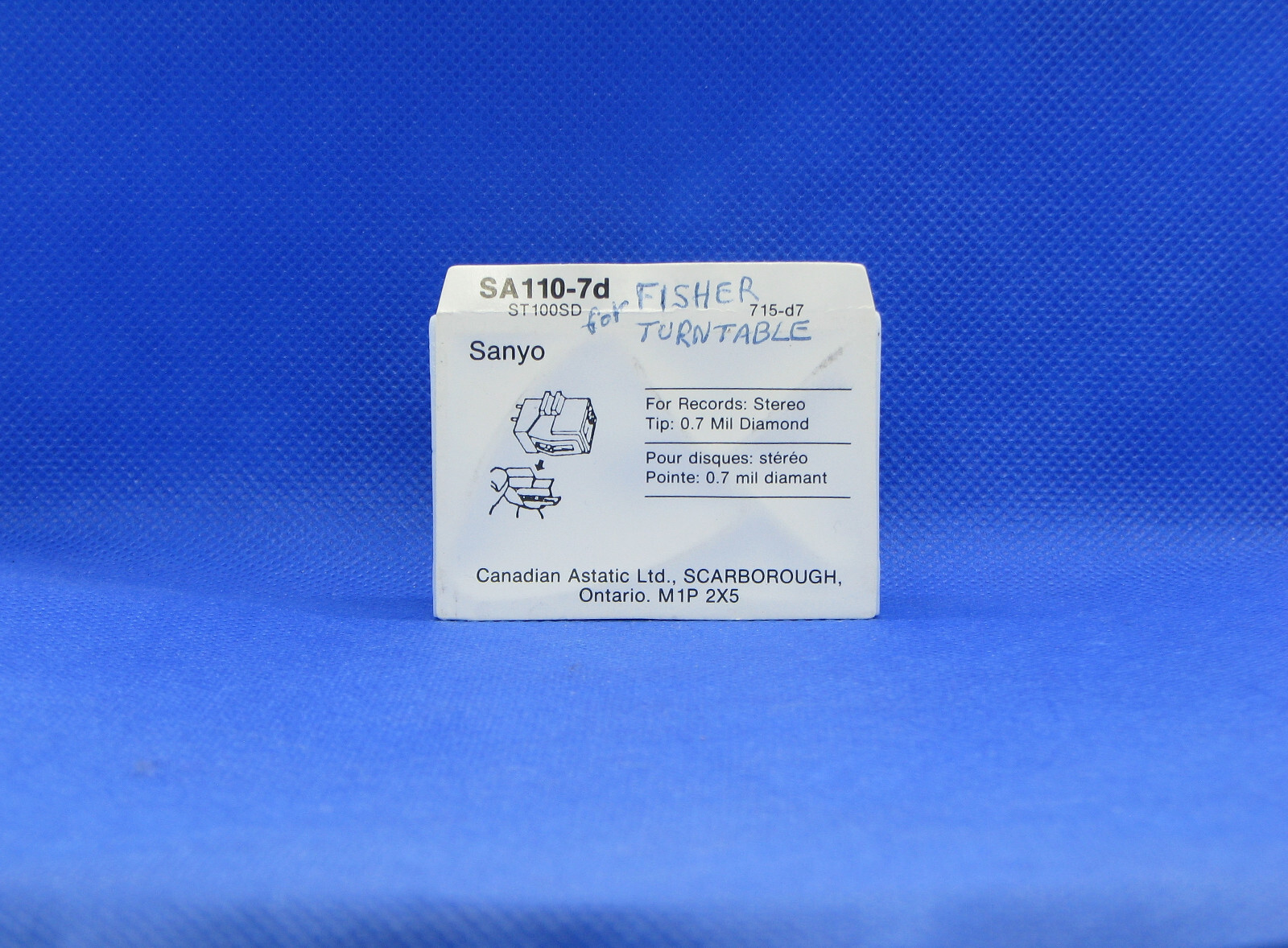 NEW NOS ASTATIC SA110-7D REPLACEMENT STYLUS/NEEDLE FOR FISHER SANYO ST-100SD