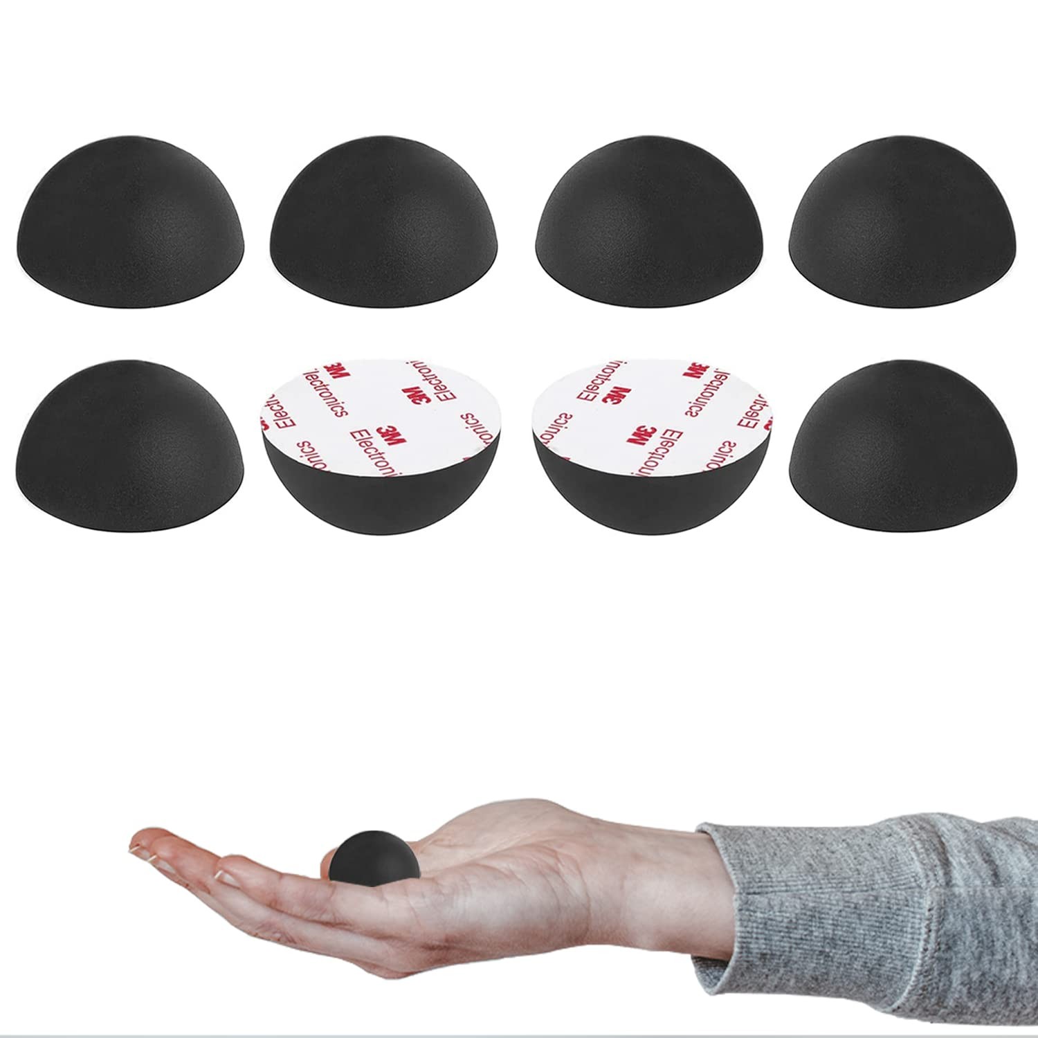 8 Pack 1.25 Inch Silicone Hemisphere Bumpers Isolation Feet Rubber with Adhesive