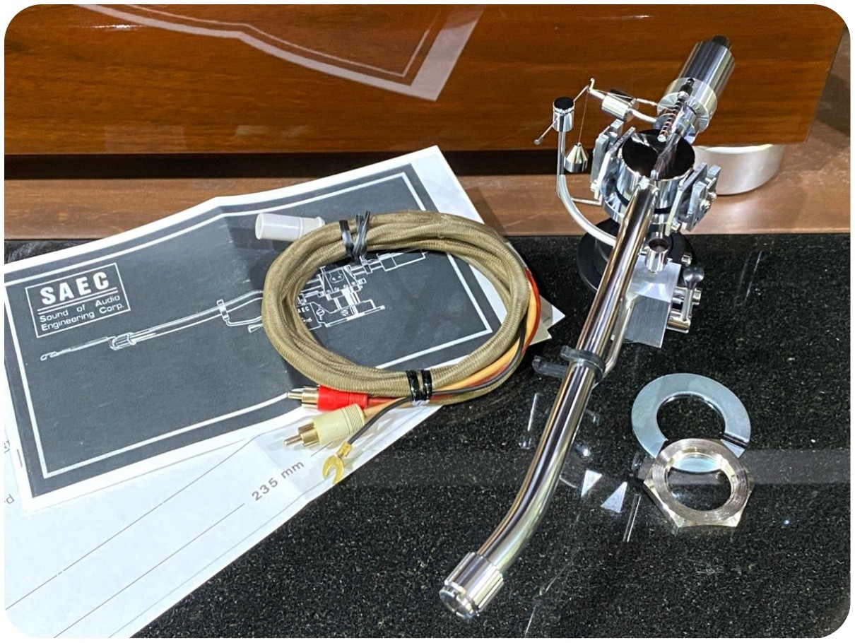 DDP SAEC WE-308 Tonearm Double Knife Edge w/ PHONO Cable Manual Excellent JAPAN