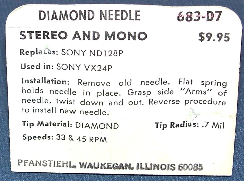 RECORD NEEDLE STYLUS for Sharp N-12D N-14D N-16D C-450 C-516 C-518 683-D7