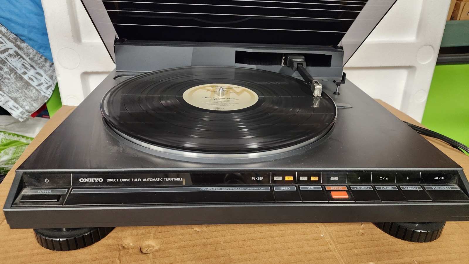 Onkyo PL-25F Direct Drive Linear Turntable Works As Is FOR PARTS/REPAIR Stanton
