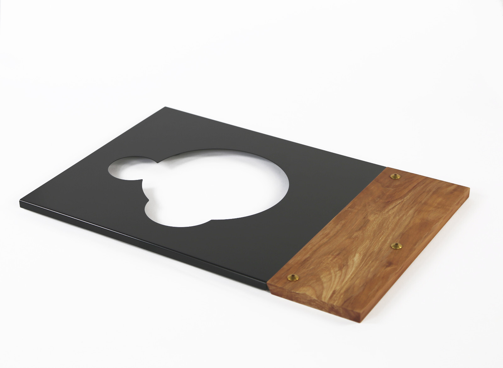Tonarmbrett Cherrywood And Cover Plate for Thorens Td 125 +Hole for Tone Arms