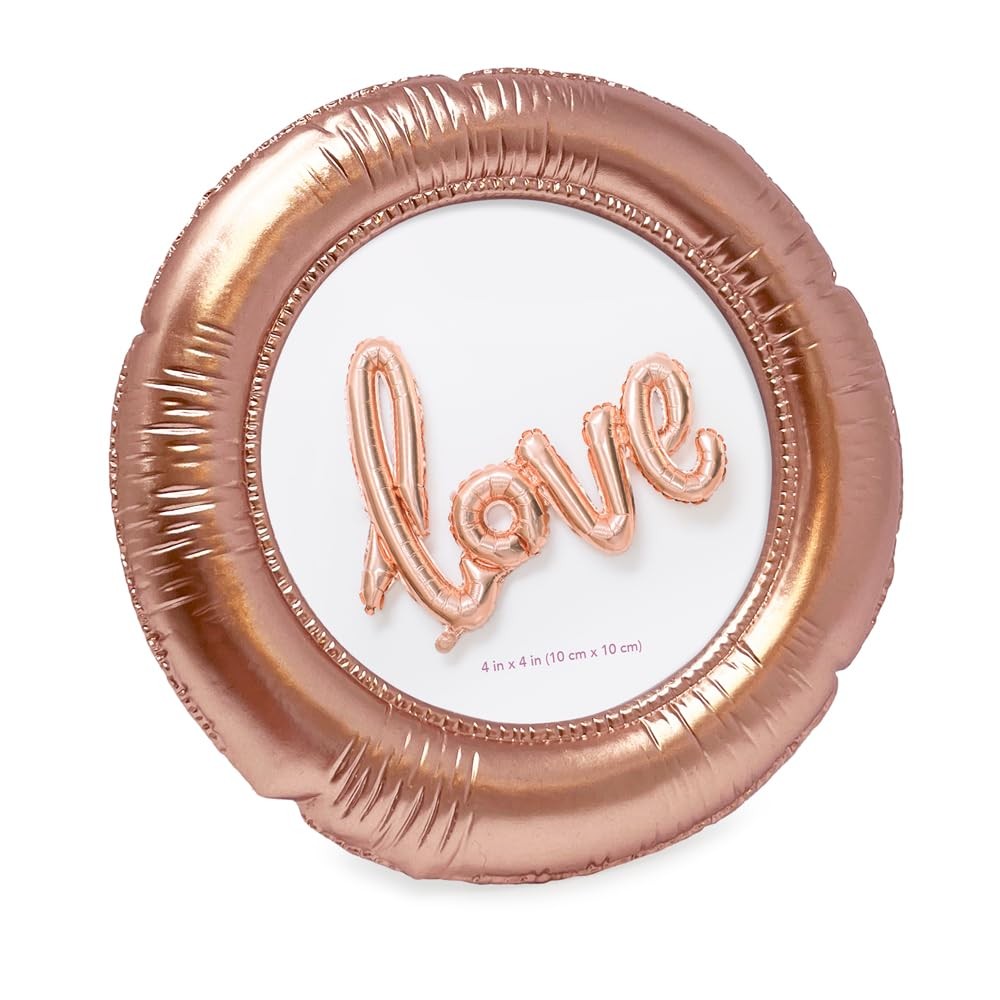 Isaac Jacobs 4×4 Rose Gold Round Balloon Picture Frame with 4×4,